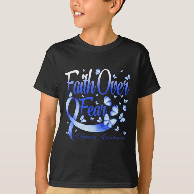 T-shirt La foi sur la peur Alopécie Le papillon de sensibi (Devant)