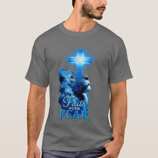 T-shirt La foi sur la peur Lion Bible Écriture Citation Ch