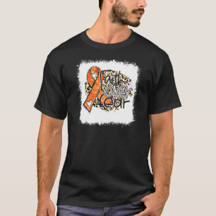 T-shirt La Foi Sur La Peur Orange Ribbon Leopard Adhd Reco