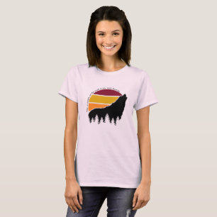 T-shirt La force du pack est le Wolf Retro Sunset