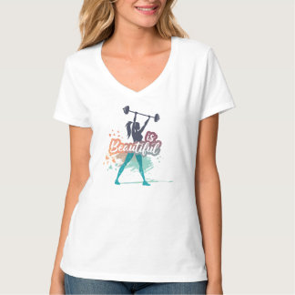 T-shirt La Force Est Belle - Fitness Doté D'Une Femme Sall