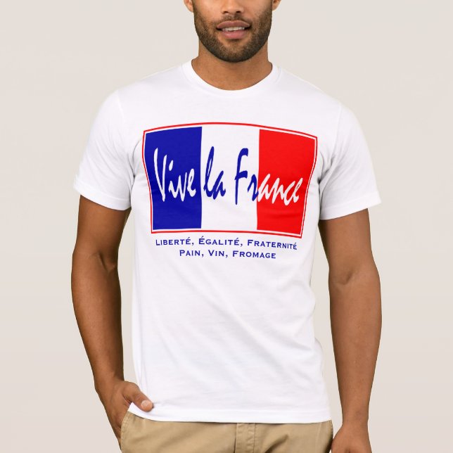 T-shirt La France - mode de vie français, le 14 juillet (Devant)