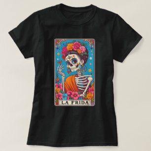 T-shirt La Frida Sugar Crâne Dia De Los Muertos Art