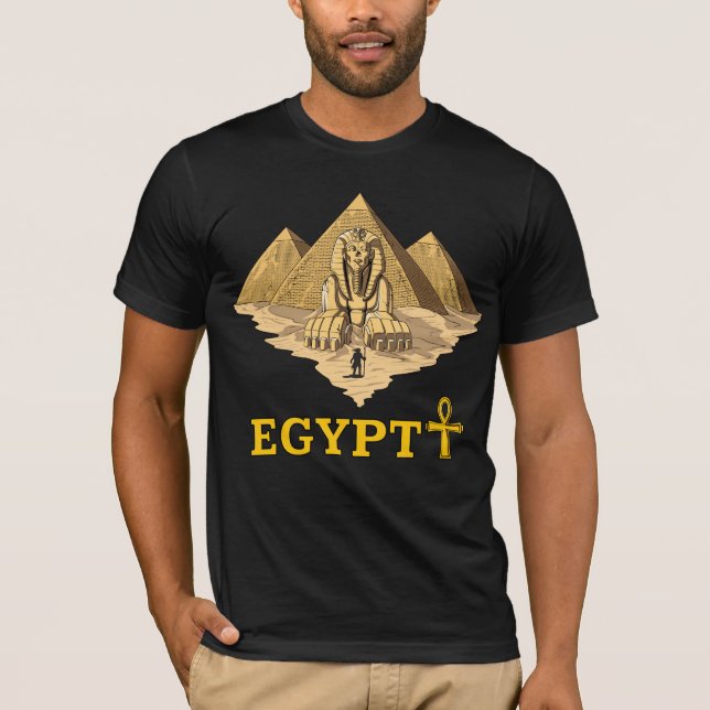 T-shirt La géométrie sacrée de sphinx égyptien antique de (Devant)