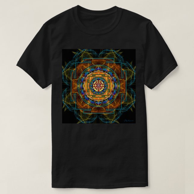 T-shirt La géométrie sacrée du Sri Yantra (Design devant)