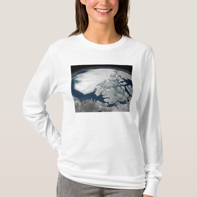 T-shirt La glace de mer de l'Arctique au-dessus de l'Améri (Devant)