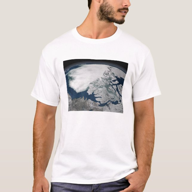 T-shirt La glace de mer de l'Arctique au-dessus de l'Améri (Devant)