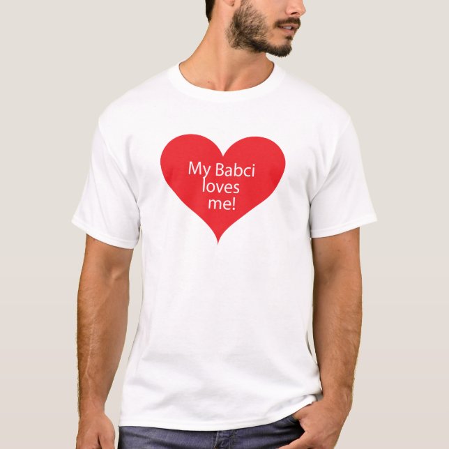 T-shirt La grand-maman m'aime Babci (Devant)
