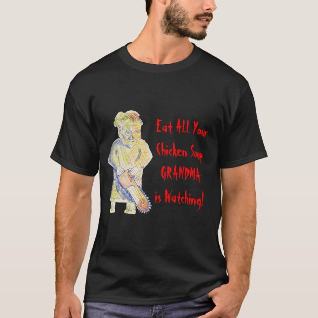 T-shirt La grand-maman observe la chemise (Devant)