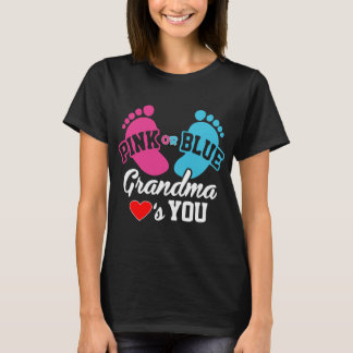 T-shirt La grand-maman rose ou bleue vous aime que le