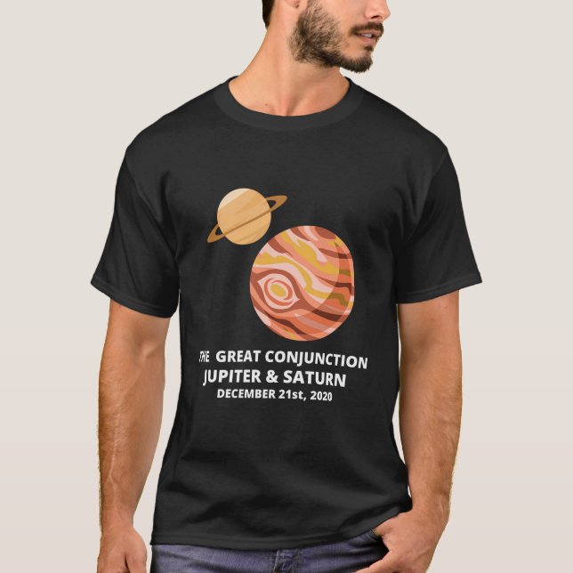 T-shirt La Grande Conjonction 2020 Jupiter Et Saturn Plan (Devant)