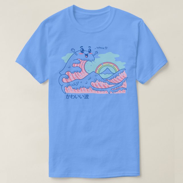 T-shirt La grande vague de Kawaii (Design devant)