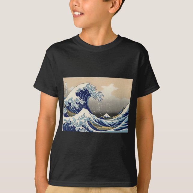 T-shirt La grande vague outre de Kanagawa (Devant)