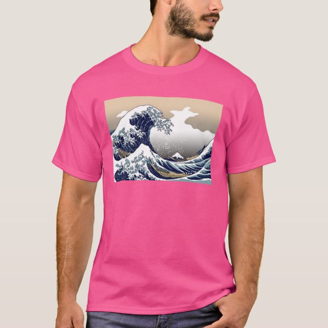 T-shirt La grande vague outre de la chemise de Kanagawa (Devant)