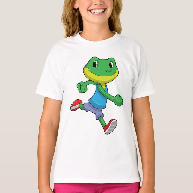 T-shirt La grenouille comme coureur à la course (Devant)