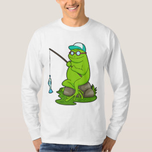 T-shirt La grenouille comme pêcheur avec la canne à pêche