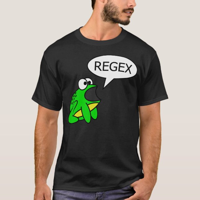 T-shirt La grenouille indique "Regex " (Devant)