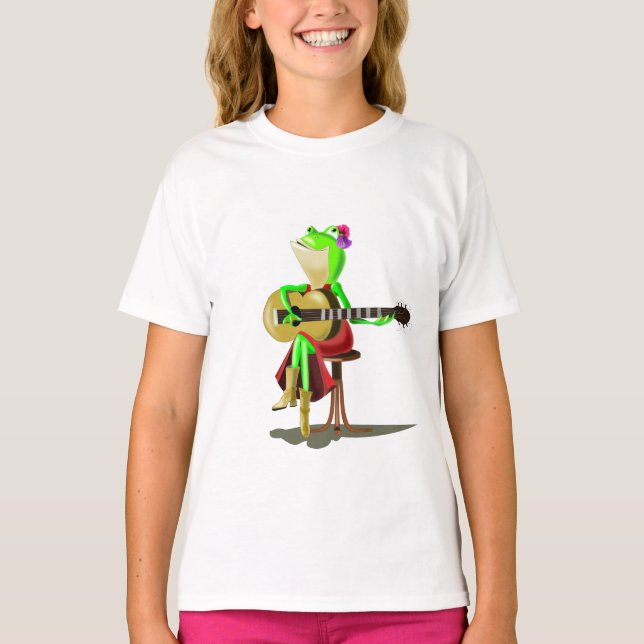 T-shirt La grenouille joue de la guitare - (Devant)