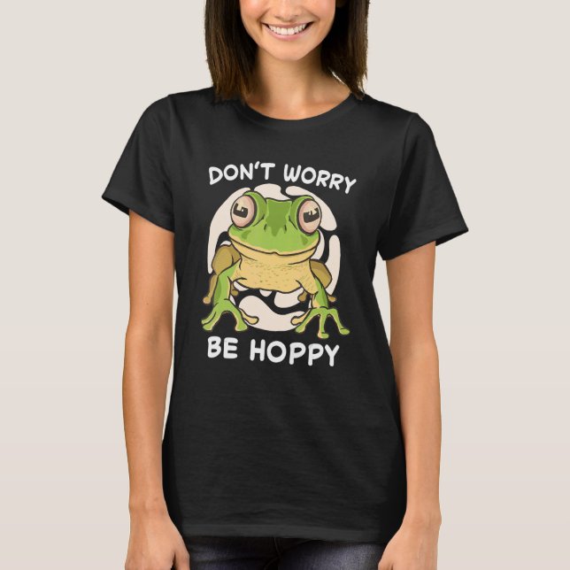 T-shirt La grenouille ne s'inquiète pas être Hoppy cad Cat (Devant)