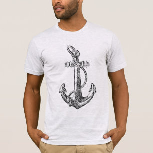 T-shirt La grunge nautique gravure à l'eau-forte d'Ancre