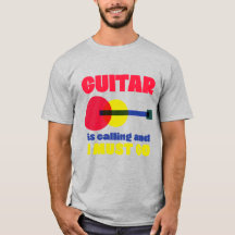 La guitare appelle une chemise de guitare drôle po