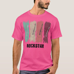 T-shirt La guitare rock star laisse le rock rétro instrume