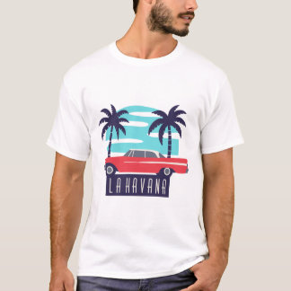 T-shirt la havana, cuba chevrolet palme et salsa, 