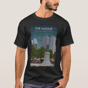 T-shirt La Haye La Pays-Bas Ville Vintage Minimal Tra