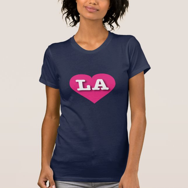T-shirt LA Hot PInk Heart - J'aime LA (Devant)