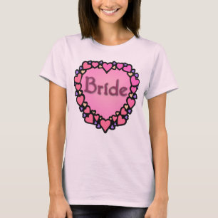 T-shirt La jeune mariée avec des produits de coeurs