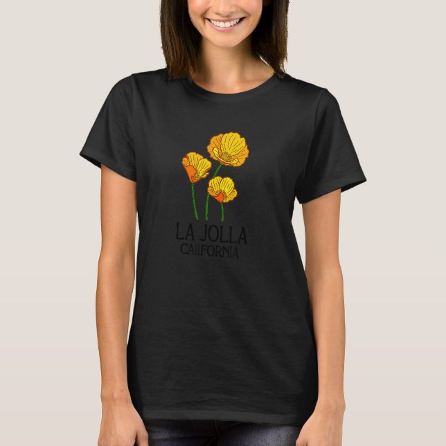T-shirt La Jolla California CA Flower State City Vin (Devant)