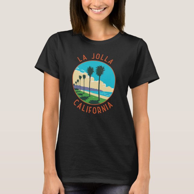 T-shirt La Jolla California Travel Art Vintage (Devant)