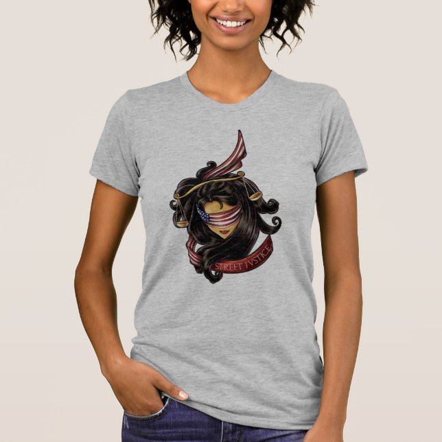T-shirt La justice est sans visibilité par la justice de (Devant)