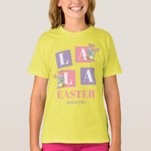 T-shirt La La Pâques Lapin Mignon Jaune Filles