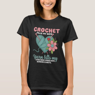 T-shirt La laine à crochet remplit ma journée Tricot et Cr