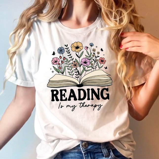 T-shirt La lecture est mon traitement Floral livre (Créateur téléchargé)