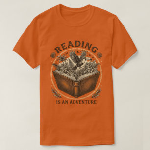 T-shirt La lecture est une aventure - Livre ancien et trop