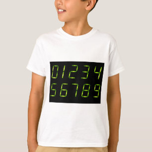 T-shirt La LED numérote la police 0-9