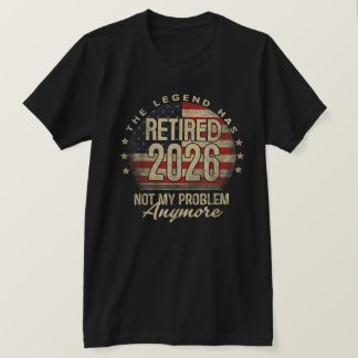 T-shirt La légende a pris sa retraite 2026 Drapeau USA drô
