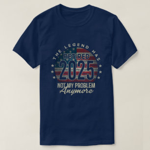T-shirt La légende a pris sa retraite Drapeau américain de