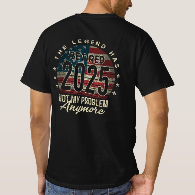 T-shirt La Légende a retiré 2025 États-Unis drapeau améric (Dos)
