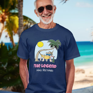T-shirt La Légende A Retraité Drôle Chill Hammock Cartoon