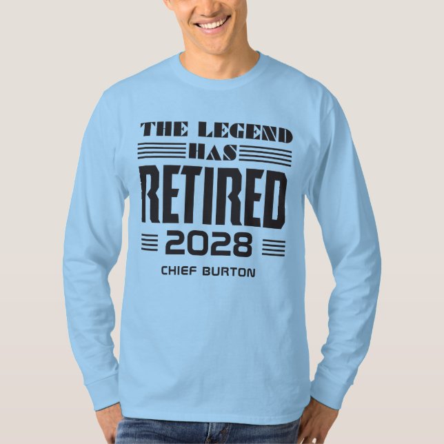 T-shirt La Légende A Retraité Le Chef De La Police (Devant)
