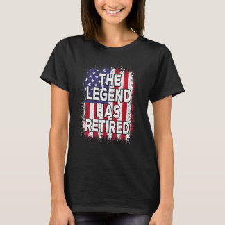 T-shirt La Légende A Retraité Le drapeau Américain