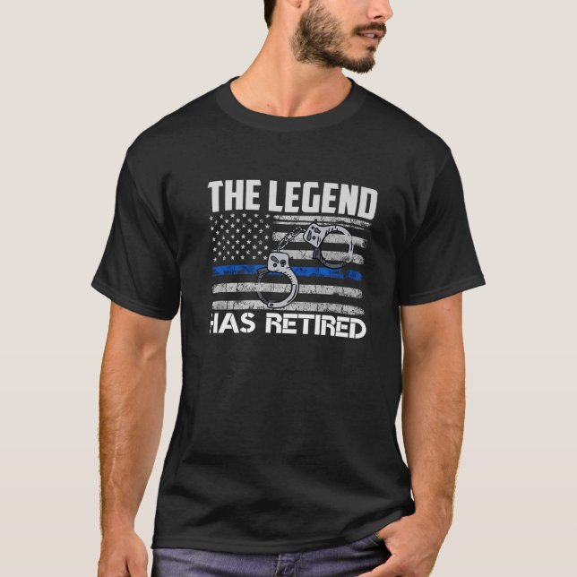 T-shirt La Légende A Retraité Les Policiers Police Retrait (Devant)