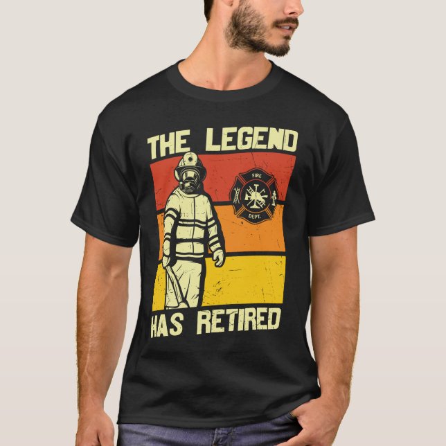 T-shirt La Légende A Retraité Un Pompier (Devant)