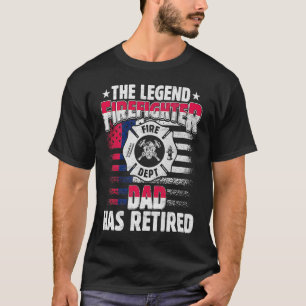 T-shirt La Légende Le Père Pompier A Retraité Da Retraité