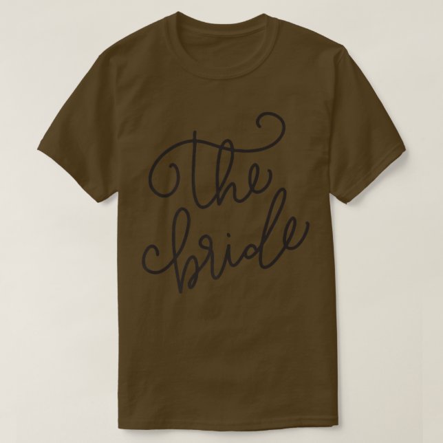 T-shirt La lettre blanche Monoline de la mariée (Design devant)