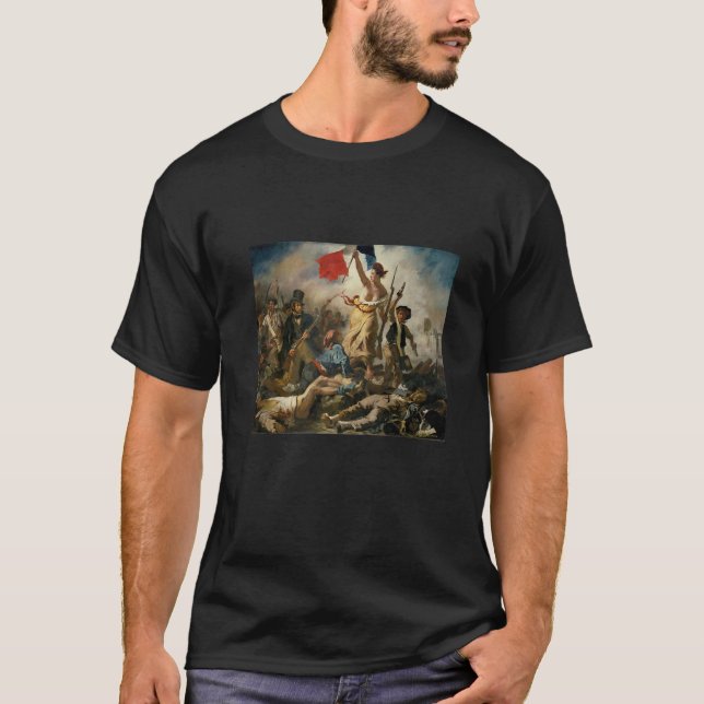 T-shirt La liberté d'Eugène Delacroix à la tête du peuple (Devant)