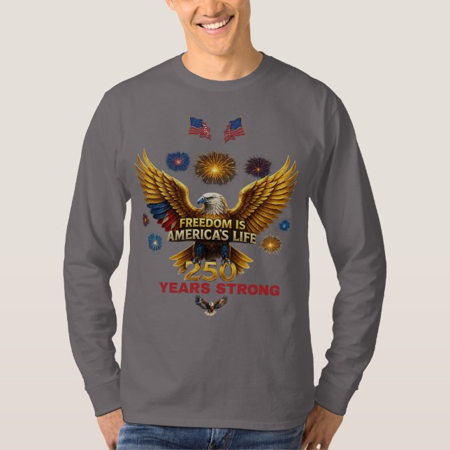 T-shirt La liberté est la vie de l'Amérique (Devant)